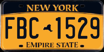 NY license plate FBC1529