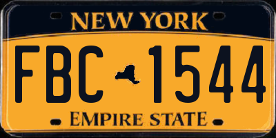 NY license plate FBC1544