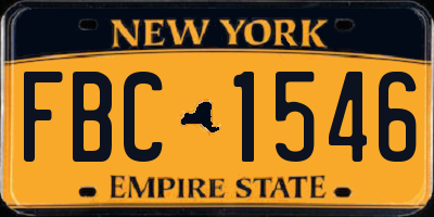 NY license plate FBC1546