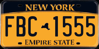 NY license plate FBC1555