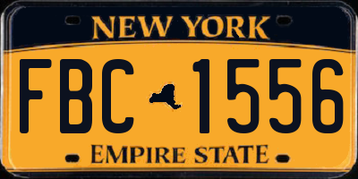 NY license plate FBC1556