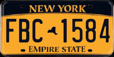 NY license plate FBC1584