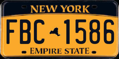 NY license plate FBC1586