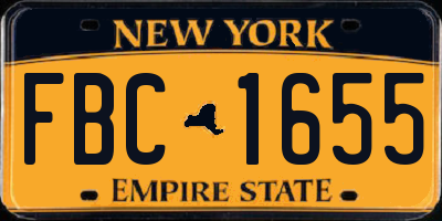 NY license plate FBC1655