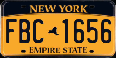 NY license plate FBC1656