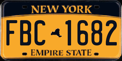 NY license plate FBC1682