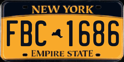 NY license plate FBC1686