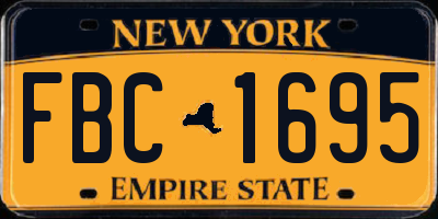 NY license plate FBC1695