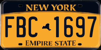 NY license plate FBC1697