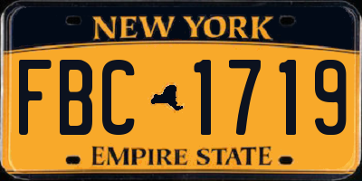 NY license plate FBC1719