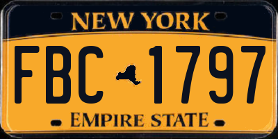 NY license plate FBC1797