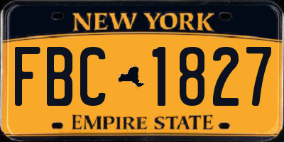NY license plate FBC1827