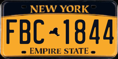 NY license plate FBC1844
