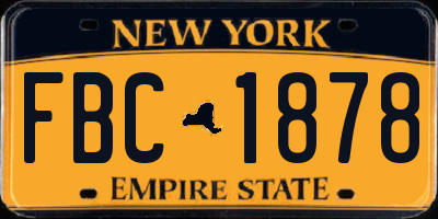 NY license plate FBC1878