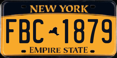 NY license plate FBC1879