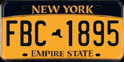 NY license plate FBC1895