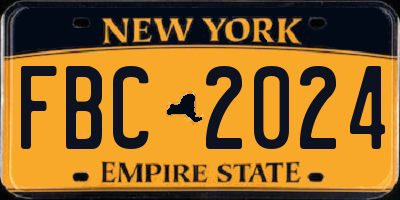 NY license plate FBC2024