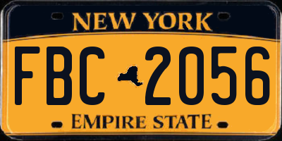 NY license plate FBC2056