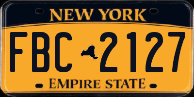 NY license plate FBC2127