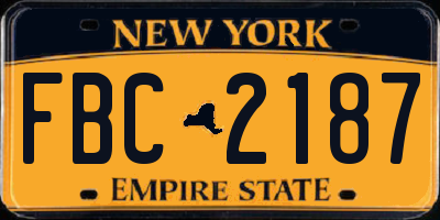 NY license plate FBC2187