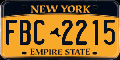 NY license plate FBC2215