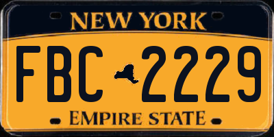 NY license plate FBC2229