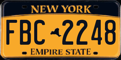 NY license plate FBC2248