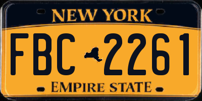 NY license plate FBC2261
