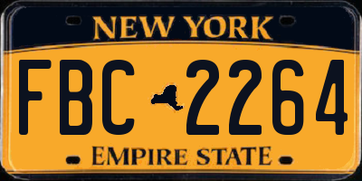 NY license plate FBC2264