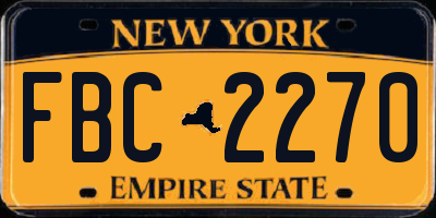 NY license plate FBC2270