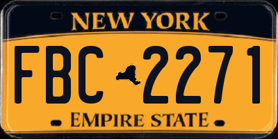 NY license plate FBC2271