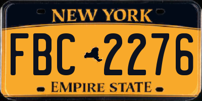 NY license plate FBC2276