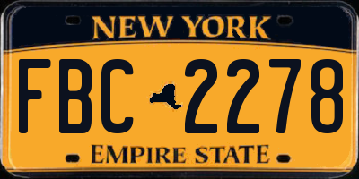 NY license plate FBC2278