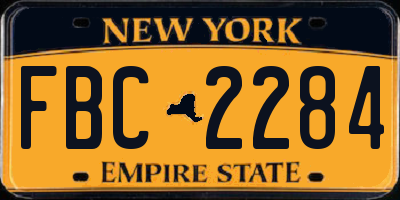 NY license plate FBC2284