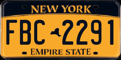 NY license plate FBC2291