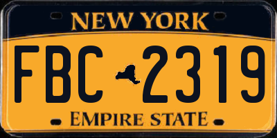 NY license plate FBC2319