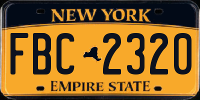 NY license plate FBC2320