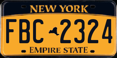 NY license plate FBC2324