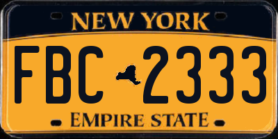 NY license plate FBC2333
