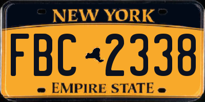 NY license plate FBC2338