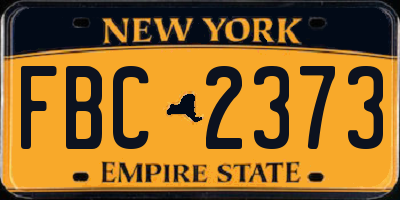 NY license plate FBC2373
