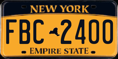 NY license plate FBC2400