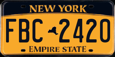NY license plate FBC2420