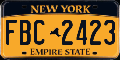 NY license plate FBC2423