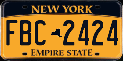 NY license plate FBC2424