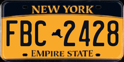 NY license plate FBC2428