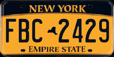 NY license plate FBC2429