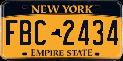 NY license plate FBC2434