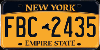 NY license plate FBC2435