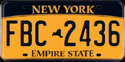 NY license plate FBC2436